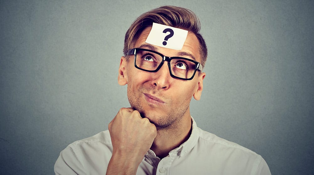 Man With Question Mark On Forehead