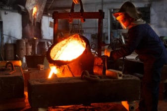 Metallurgical plant, hot metal casting