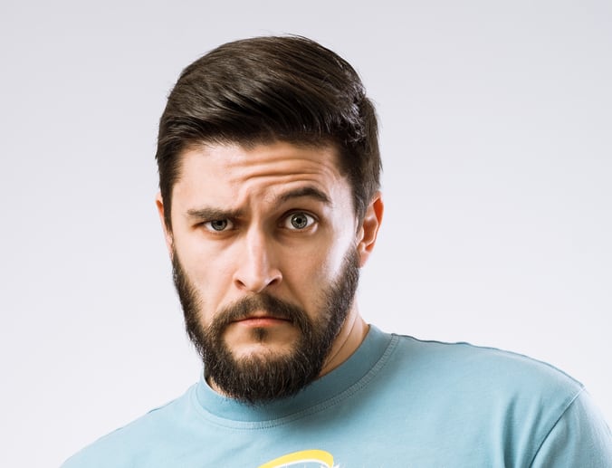 Man with funny facial expression