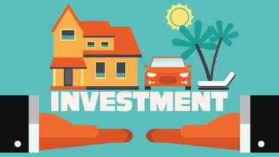 Two hands with dream house, car and travel.