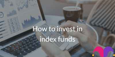 Person showing phone screen with the text "How to invest in index funds" and the Motley Fool Logo