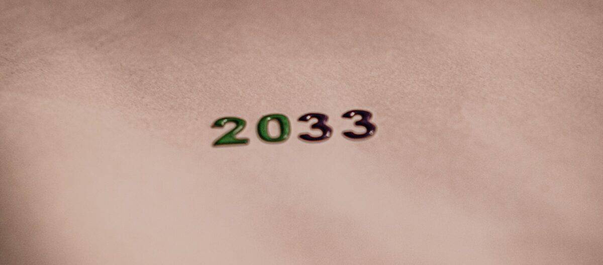 The numbers '2033' on a plain background