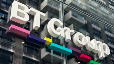 Exterior of BT Group head office - One Braham, London